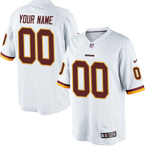 Men's Limited Nike Jersey White Road - Customized NFL Washington Redskins